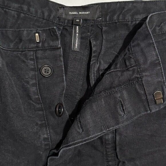 Isabel Marant Linen Blend Black Pant Size 40 - Picture 5 of 13